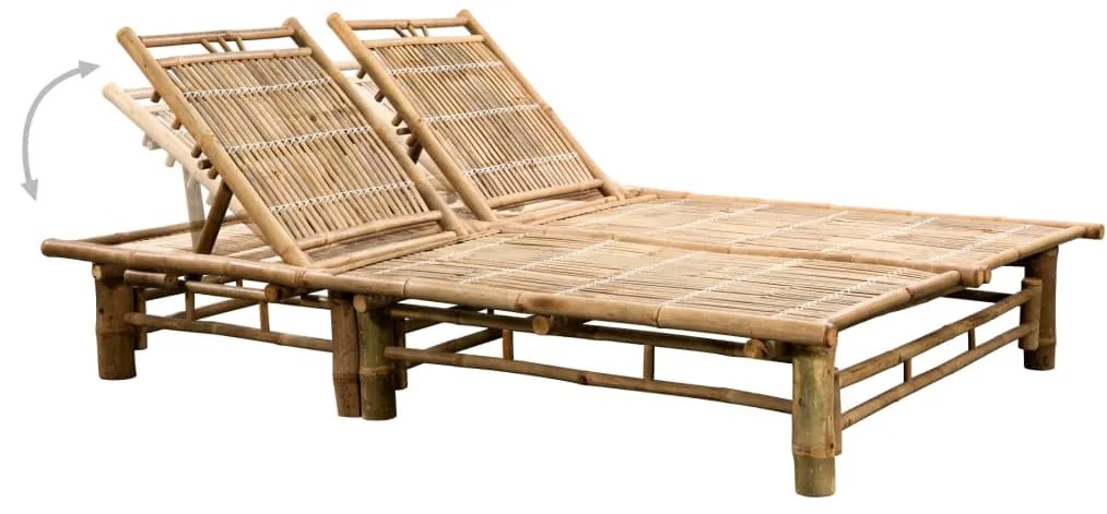 vidaXL Ξαπλώστρα Διπλή από Μπαμπού με Μαξιλάρια