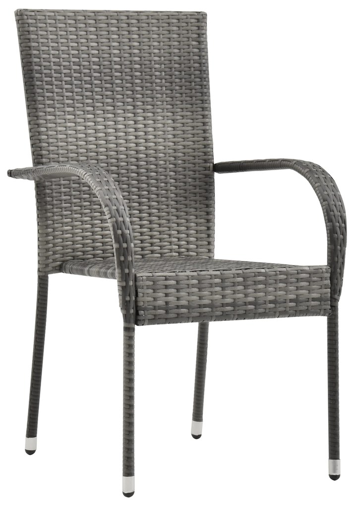 vidaXL Σετ 5 Τεμαχίων Φαγητού Κήπου Γκρι Poly Rattan