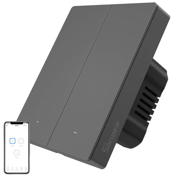 Smart WiFi wall switch SONOFF M5-2C-80 graphite