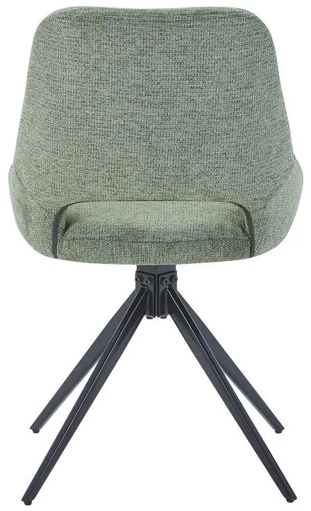 Καρέκλα περιστρεφόμενη Luciano I σε πράσινο ύφασμα-πόδι μεταλλικό μαύρο 52.5x54x85εκ 52.5x54x85 εκ.