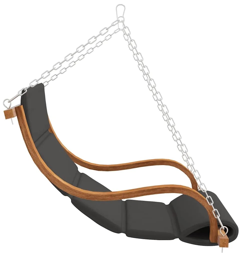 vidaXL Κουνιστή Καρέκλα Χωρίς Πλαίσιο Μασίφ Λυγισμένο Ξύλο Μαξιλάρι