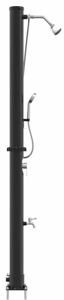 vidaXL Υπαίθρια ηλιακή ντουζιέρα Μαύρο 217 εκ. PVC και Αλουμίνιο