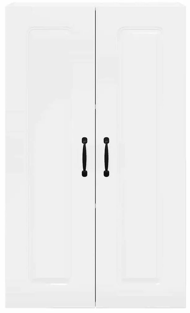 vidaXL Κρεμαστό ντουλάπι κουζίνας με ράφι Υψηλής γυαλάδας λευκό