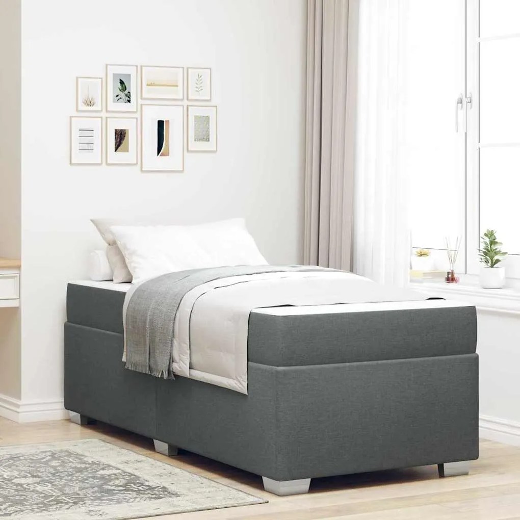 vidaXL Σκελετός Κρεβατιού Άλλο Σκούρο γκρι 90 x 190 cm ύφασμα