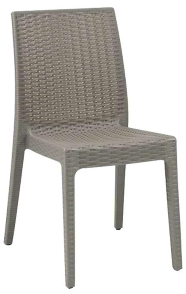 DAFNE Καρέκλα Κήπου - Βεράντας Στοιβαζόμενη, PP Rattan Look, UV Protection, Μπεζ Tortora 46x55x85cm