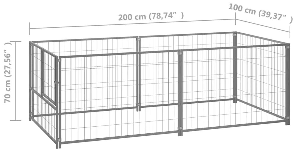 ΣΠΙΤΑΚΙ ΣΚΥΛΟΥ ΑΣΗΜΙ 200 X 100 X 70 ΕΚ. ΑΤΣΑΛΙΝΟ 150793