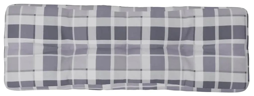 vidaXL Μαξιλάρι Παλέτας Γκρι Καρό 120 x 40 x 12 εκ. Υφασμάτινο