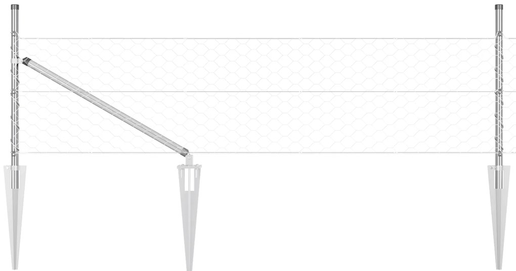 vidaXL Hexagon Fence 0.4x25 m Γαλβανισμένο Ατσάλι