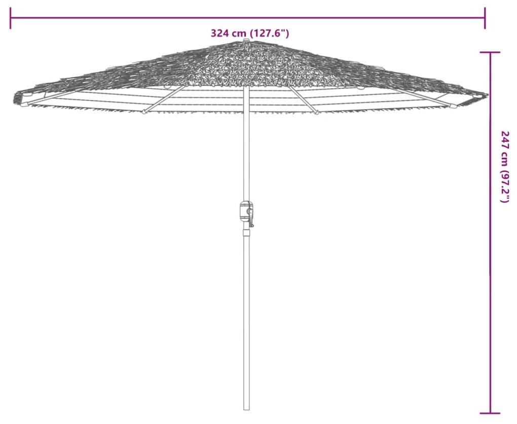 Ομπρέλα Κήπου με LED/Ξύλινο Ιστό Χρώμα της Καφέ 324x324x247 εκ. - Καφέ