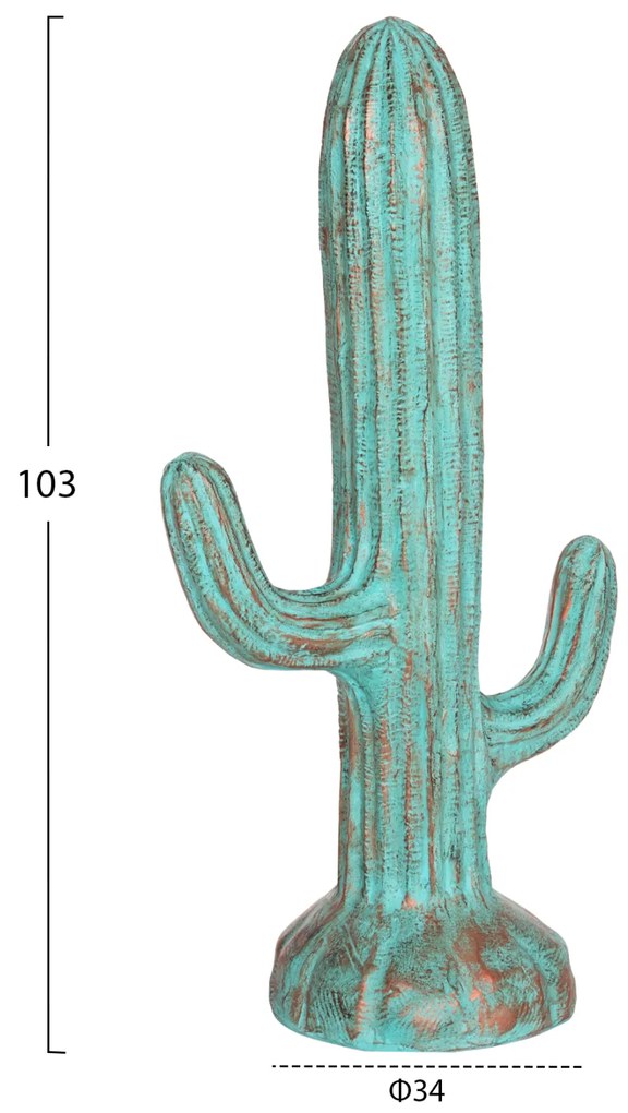 ΔΙΑΚΟΣΜΗΤΙΚΟΣ ΚΑΚΤΟΣ ΔΑΠΕΔΟΥ CACTUS HM4386.03M ΓΥΨΟΣ ΣΕ ΤΙΡΚΟΥΑΖ 54x34x103Υεκ.