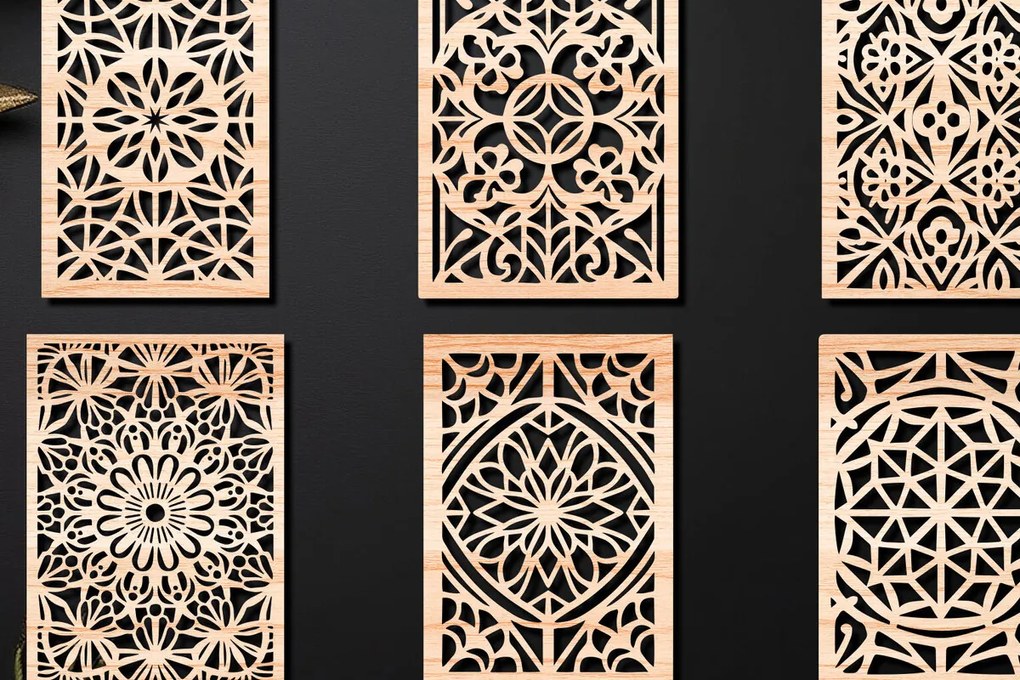 Σετ των 2 Intra απο ξύλο plywood 3mm-4mm πάχος – Σχεδιασμός σουβέρ κοπής με λέιζερ ξύλου Δίασταση  20x20 cm INTRAFABR-108320827