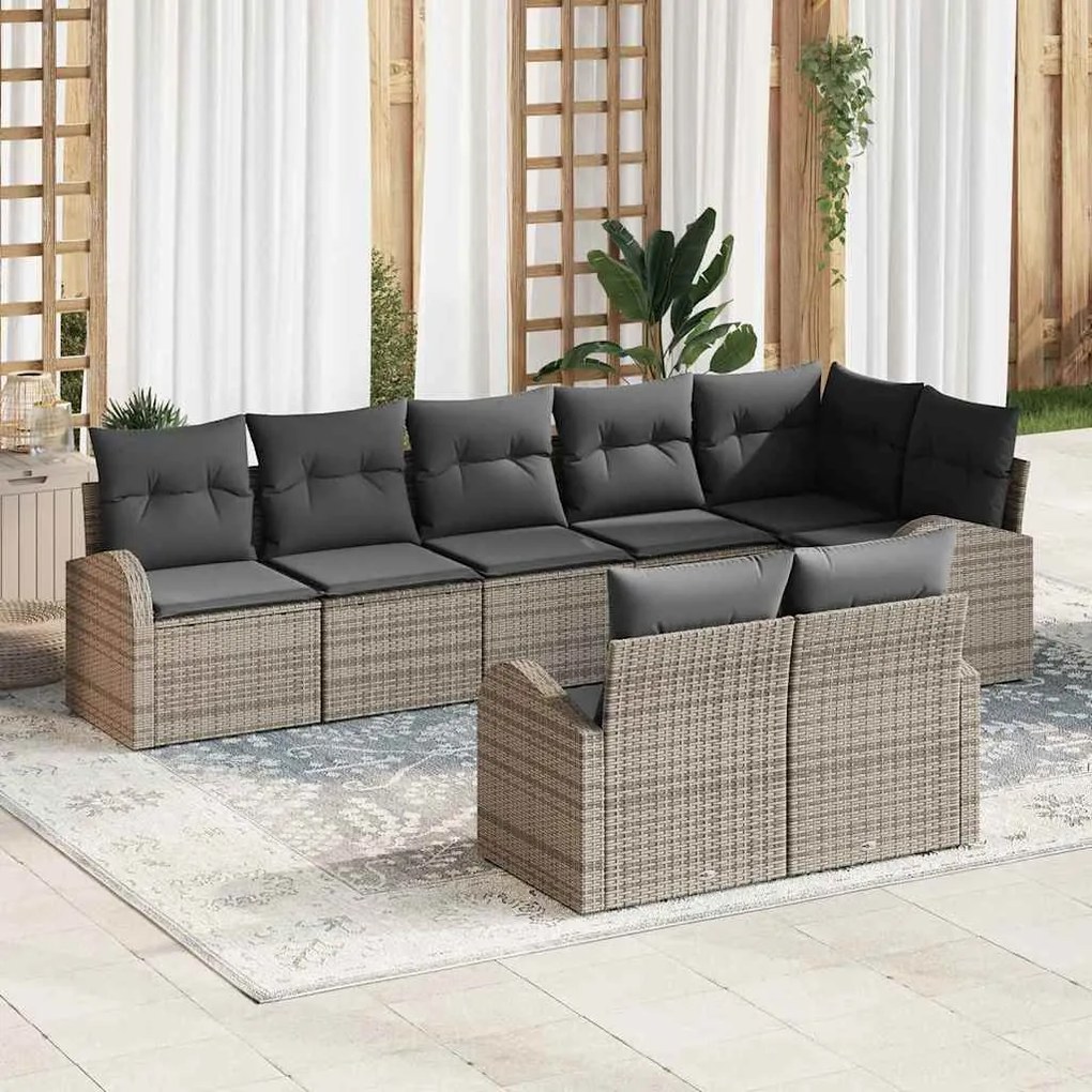vidaXL Σετ Καναπέ Κήπου 8 pcs 289 x 124 x 85 εκ. Πολυ ράταν