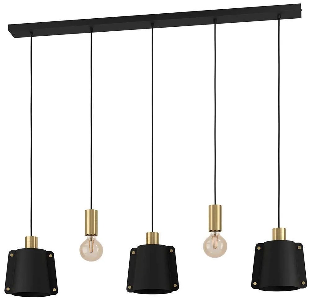 Φωτιστικό Οροφής Majagua 390115 121,5x16x150cm 5xE27 40W Black-Brass Eglo Metal