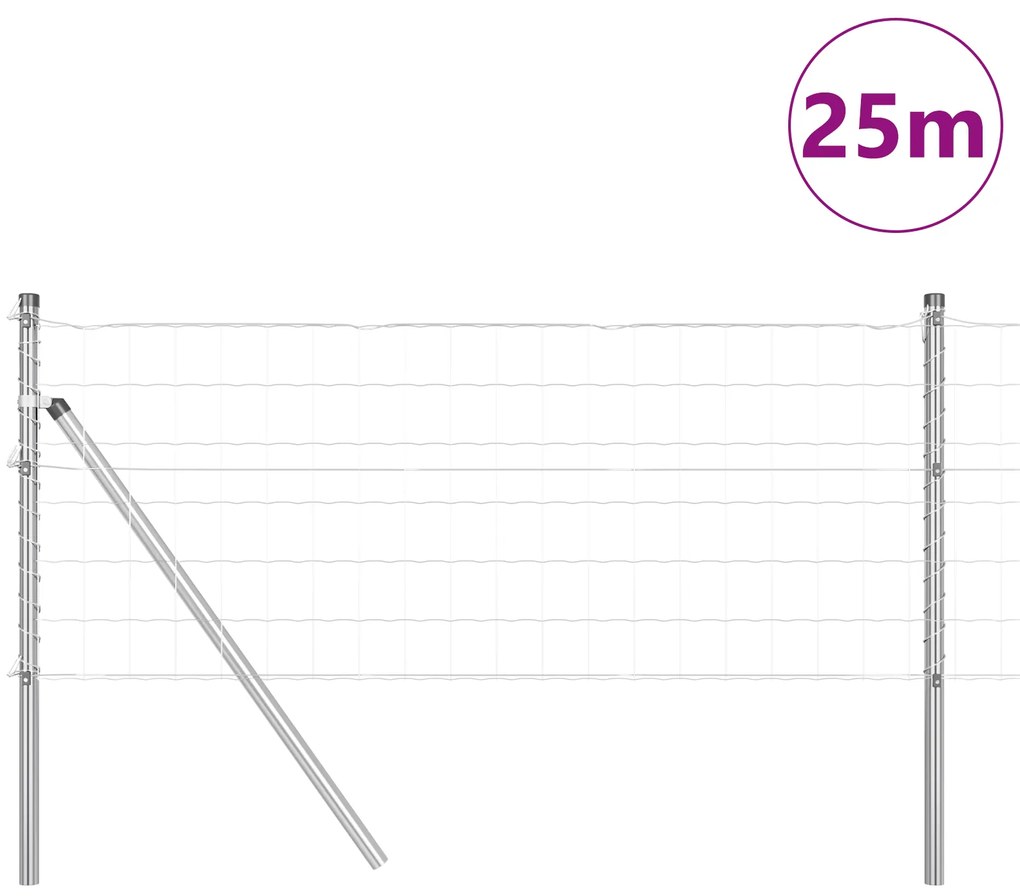 vidaXL Euro Fence με 13 Πόλους 0.6x25 μ Γαλβανισμένος Χάλυβας
