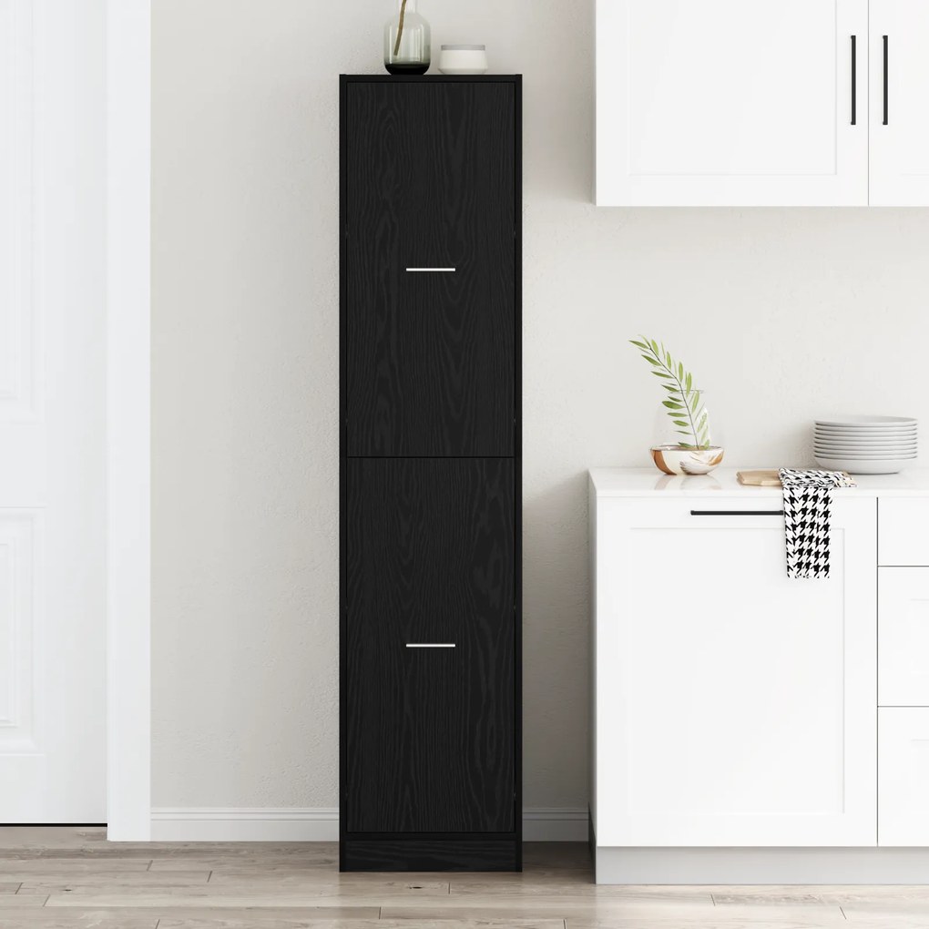 vidaXL Apothecary cabinet Μαύρη Βελανιδιά 40x41x174.5 εκ. Μηχανικής Ξυλείας