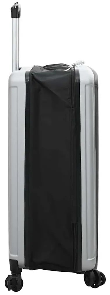 vidaXL Βαλίτσα με κλειδαριά Ασημί 50 x 30 x 76 εκ. ΑΒΣ Πλαστικό