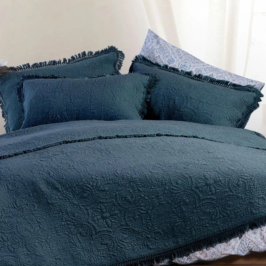 Ζεύγος Μαξιλαροθήκες Ματλασέ (52x72) Nef-Nef Homeware Blue Collection March Petrol