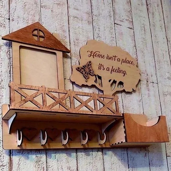 Intra απο ξύλο plywood 3mm-4mm πάχος - Ξύλινη θήκη για κλειδί τοίχου Δίασταση 30x30 cm Intraeaxys-lop3qrx1