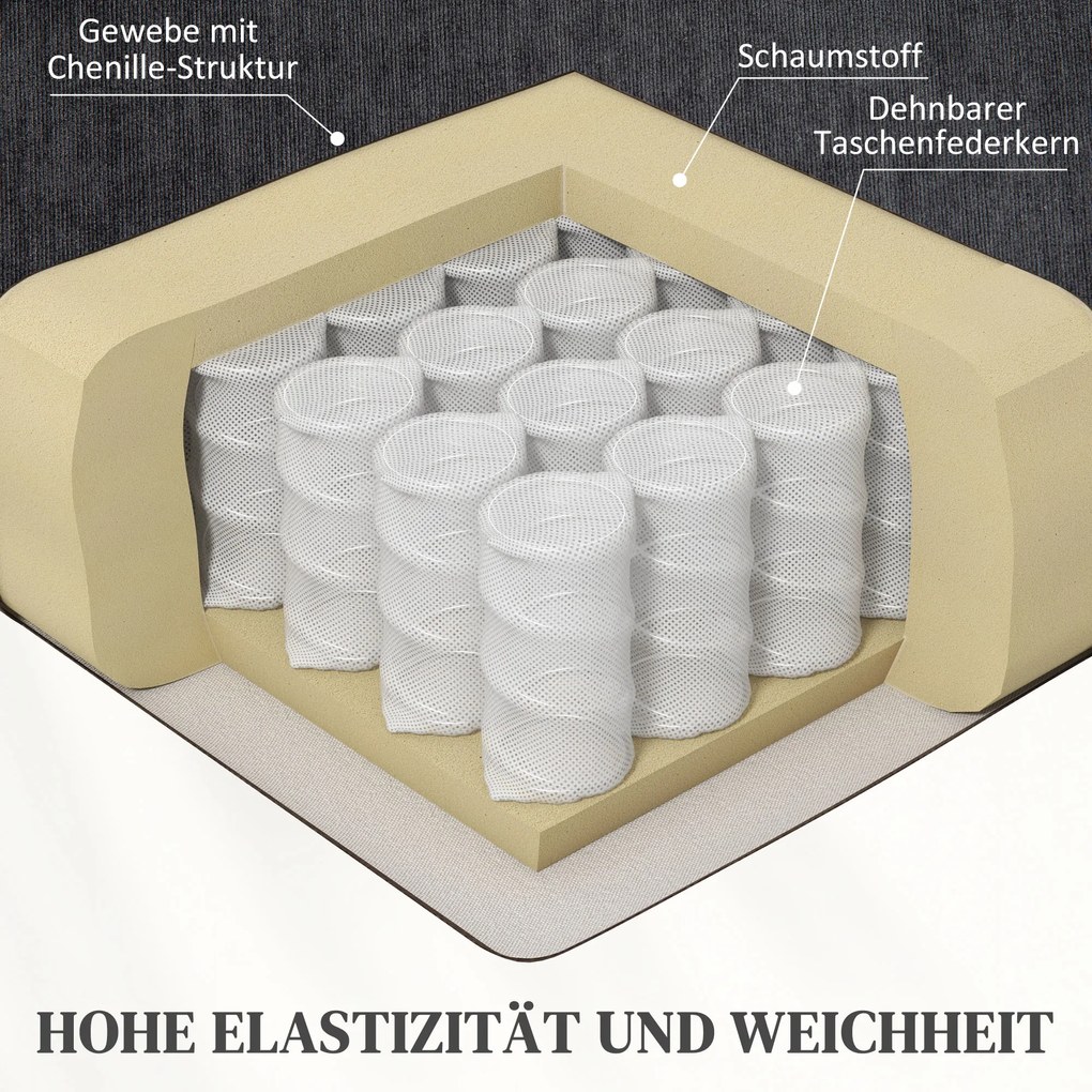 Ηλεκτρική πολυθρόνα ανύψωσης με λειτουργία μασάζ και θέρμανσης, θύρες USB, ποτηροθήκες, Σκούρο γκρι