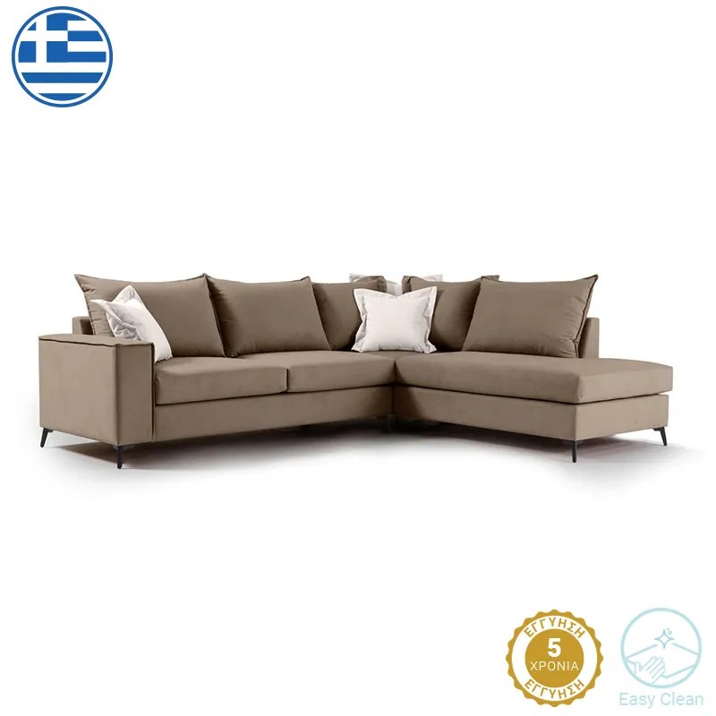 Intrahome Γωνιακός καναπές αριστερή γωνία TAURUSRA Intrahome ύφασμα mocha-cream 290x235x95εκ | SKU: INTRAPA-279111138