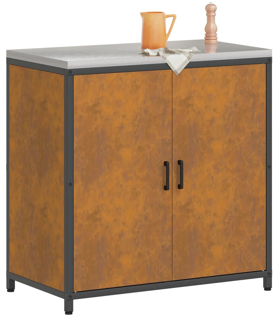 vidaXL Ντουλάπα Αποθήκευσης Κουζίνας με ράφι Σκ rusty 60 x 50 x 92 εκ.