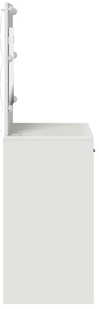 vidaXL Κομοδίνο με συρτάρι Λευκό 78.5 x 41 x 135 εκ Επεξεργασμένο ξύλο