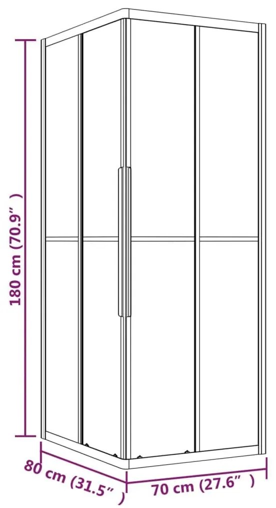 Καμπίνα Ντουζιέρας με Ρίγες Μαύρη 80 x 70 x 180 εκ. από ESG