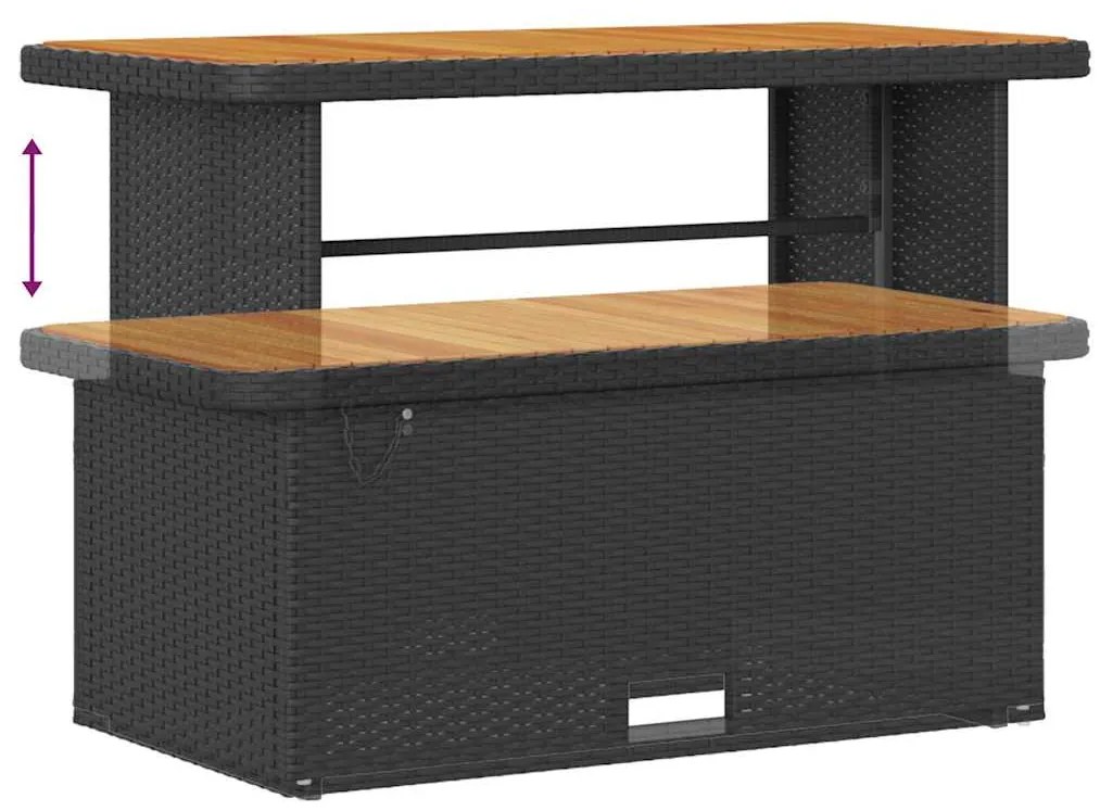 vidaXL Σετ Καναπέ Κήπου με μαξιλάρι 10 pcs Μαύρο 110 x 55 x 71 εκ