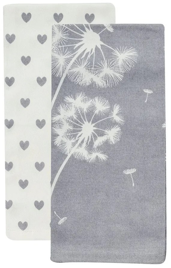 Πετσέτες Κουζίνας Fazzy 258 (Σετ 2τμχ) Grey-Ecru Kentia 40x60cm 100% Βαμβάκι