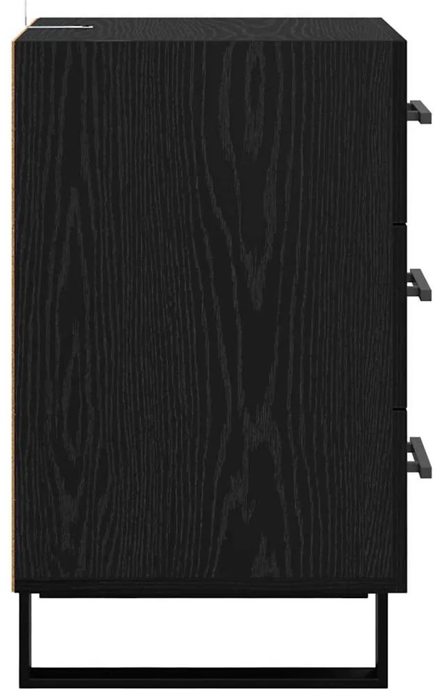 vidaXL Κομοδίνο Μαύρη Οξυά 40 x 40 x 66 εκ. Επεξεργασμένο ξύλο