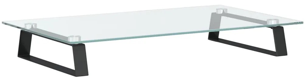 vidaXL Βάση Οθόνης Μαύρη 60x35x8 εκ. από Ψημένο Γυαλί και Μέταλλο