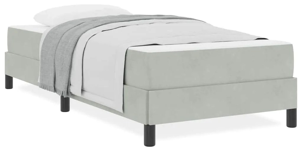 vidaXL Κρεβάτι box spring με στρώμα Ανοιχτό γκρι 80 x 200 cm Βελούδο