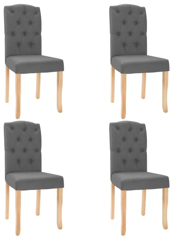Καρέκλες Τραπεζαρίας 4 τεμ Σκούρο Γκρι Υφασμάτινες - Γκρι