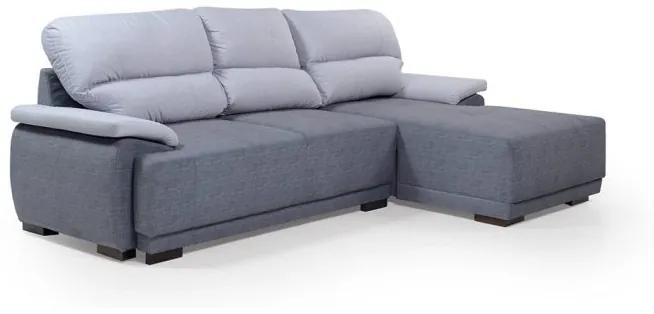 Γωνιακός καναπές κρεβάτι Monaco, γκρι 282x102x170cm Δεξιά γωνία – GER-TED-044
