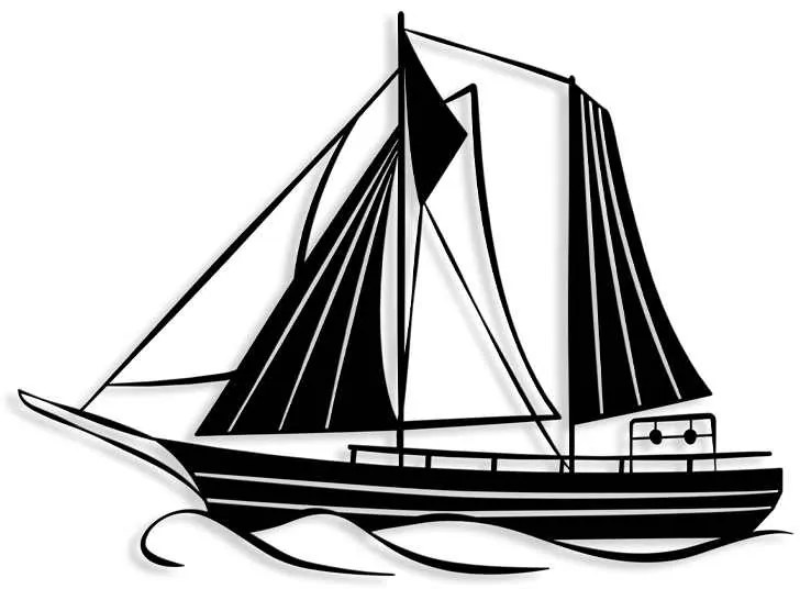 Διακοσμητικό τοίχου Sail Megapap μεταλλικό χρώμα μαύρο 55x2x40εκ.