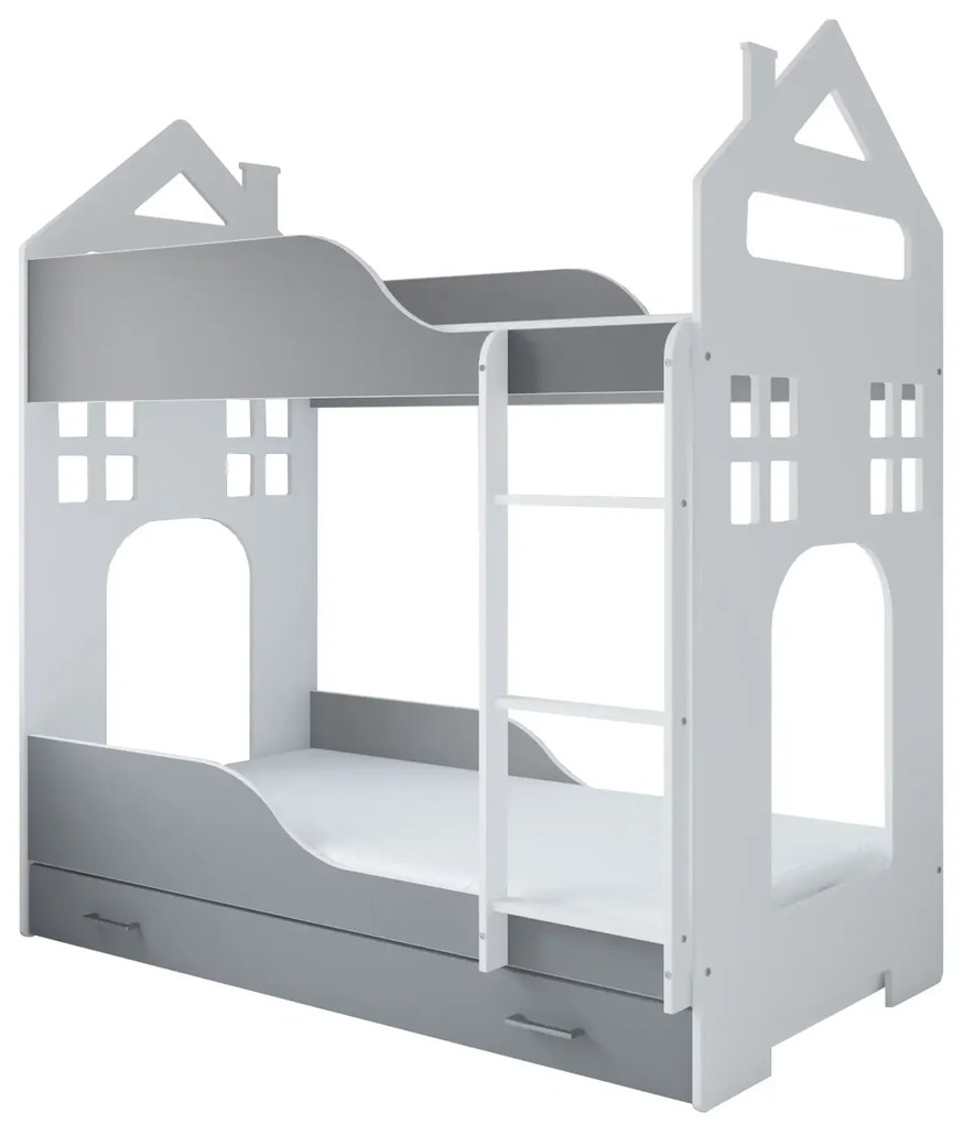 Παιδική Κουκέτα με Συρτάρι  House II  Grey  80x180cm  BC50021 BabyCute (Δώρο τα Στρώματα)