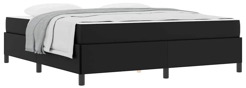 vidaXL Σκελετός κρεβατιού με στρώμα Μαύρο 180 x 200 cm Τεχνητό δέρμα