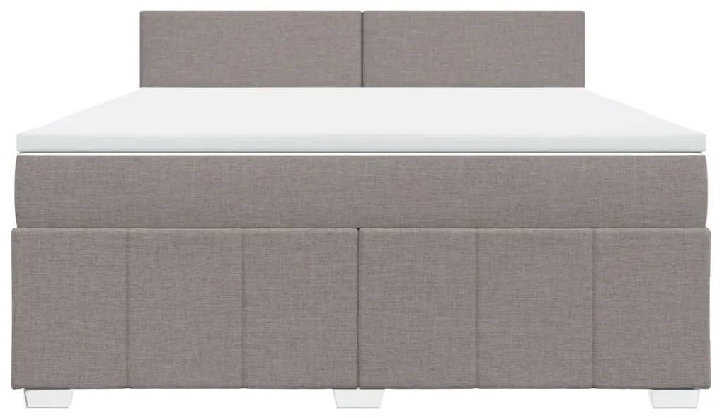 Κρεβάτι Boxspring με Στρώμα Taupe 180x200 εκ. Υφασμάτινο - Μπεζ-Γκρι