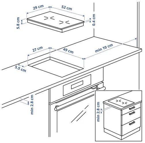 VÄLBILDAD επαγωγική εστία/IKEA 300, 29 cm 204.675.92