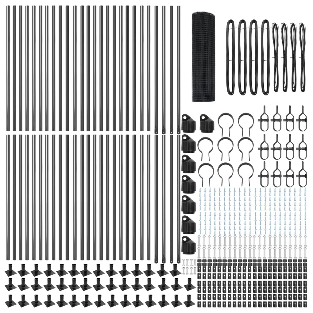 vidaXL Welded Wire Fence με 13 Στήλες Γκρι 0.4x100 μ Μέταλλο
