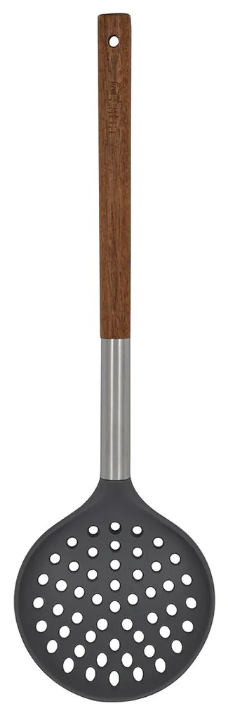 Κουτάλα Τρυπητή 01-2633 Stone Με Λαβή Ξύλο Anthracite Estia Wood