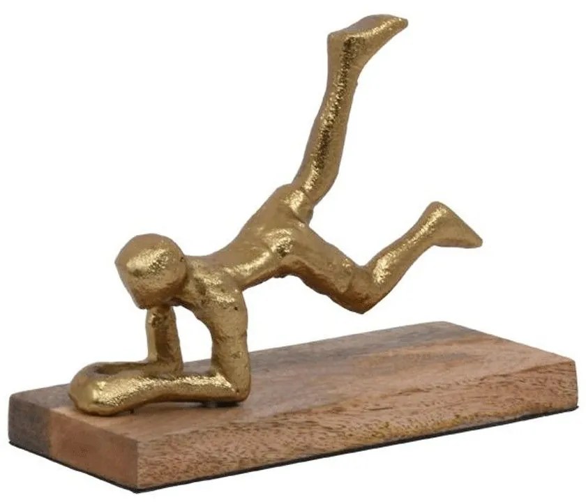 Διακοσμητικό Αντικείμενο Yoga 937-123-003 18x10x15cm Natural-Gold Metal,Wood
