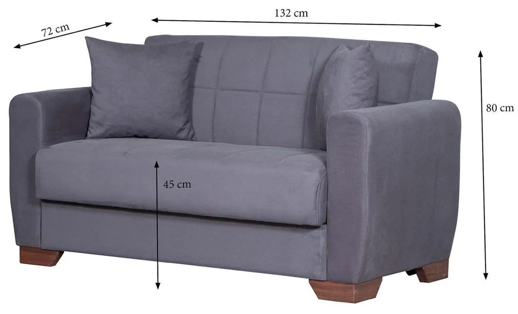 Καναπές Κρεβάτι Διθέσιος ArteLibre DIEGO 2S Γκρι 153x78x80cm