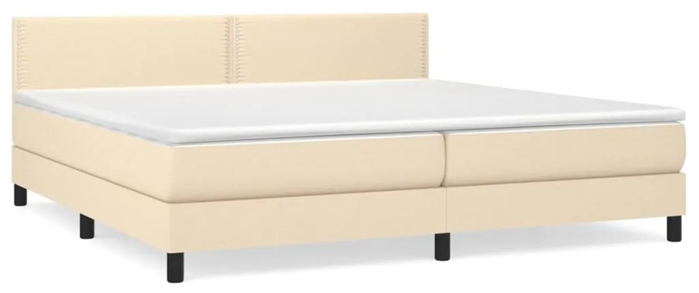 ΚΡΕΒΑΤΙ BOXSPRING ΜΕ ΣΤΡΩΜΑ ΚΡΕΜ 200X200 ΕΚ. ΥΦΑΣΜΑΤΙΝΟ 3140006