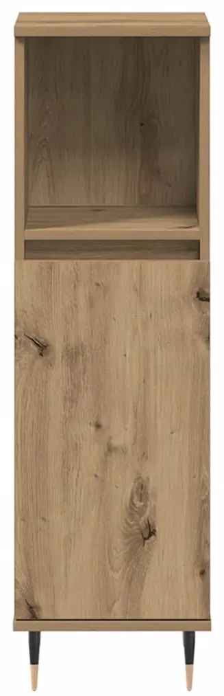 vidaXL Ντουλάπι μπάνιου Δρυς τεχνίτης 30x30x100 cm Κατασκευασμένο ξύλο