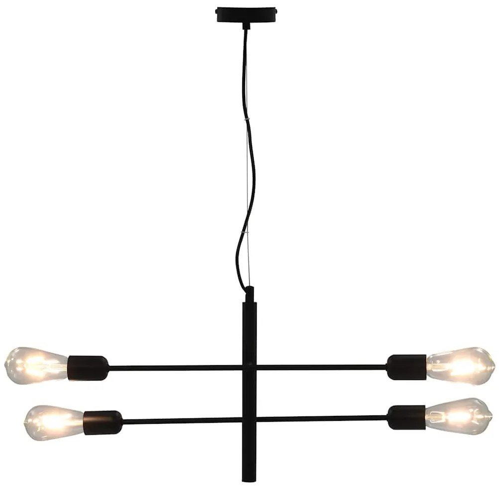 vidaXL Φωτιστικό Οροφής με Λαμπτήρες Filament 2 W Μαύρο Ε27