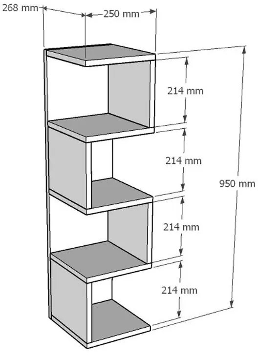 Ραφιέρα επιδαπέδια Pratel σε oak απόχρωση 25x27x95 εκ. 25x27x95 εκ.