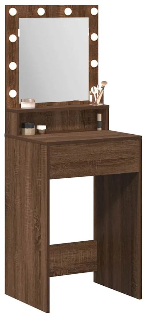 vidaXL Τραπέζι Μακιγιάζ Καφέ δρυς 50 x 41 x 135 εκ Επεξεργασμένο ξύλο