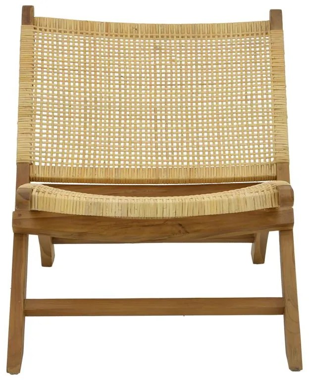 Καρέκλα Jerenze φυσικό teak ξύλο-rattan 65x78x68εκ 65x78x68 εκ.