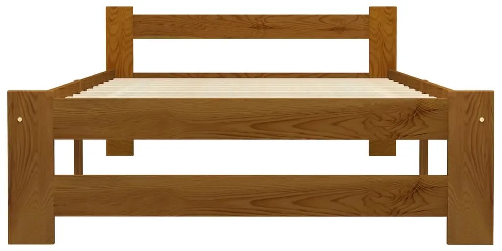 vidaXL Πλαίσιο Κρεβατιού Καφέ Μελί 100 x 200 εκ. Μασίφ Ξύλο Πεύκου